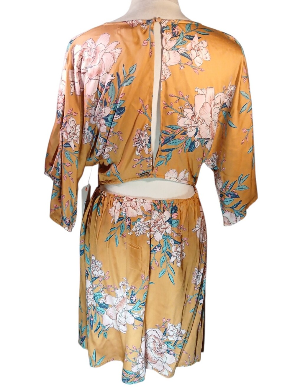 NWT Billabong Stunning Open Back Floral Dress Sz Large - Picture 5 of 10